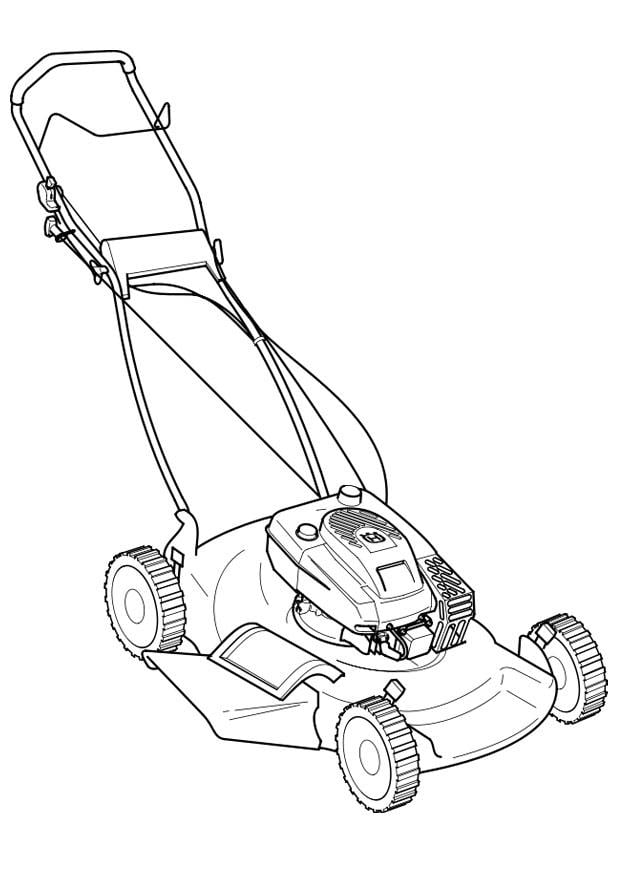 Coloriage tondeuse A  gazon